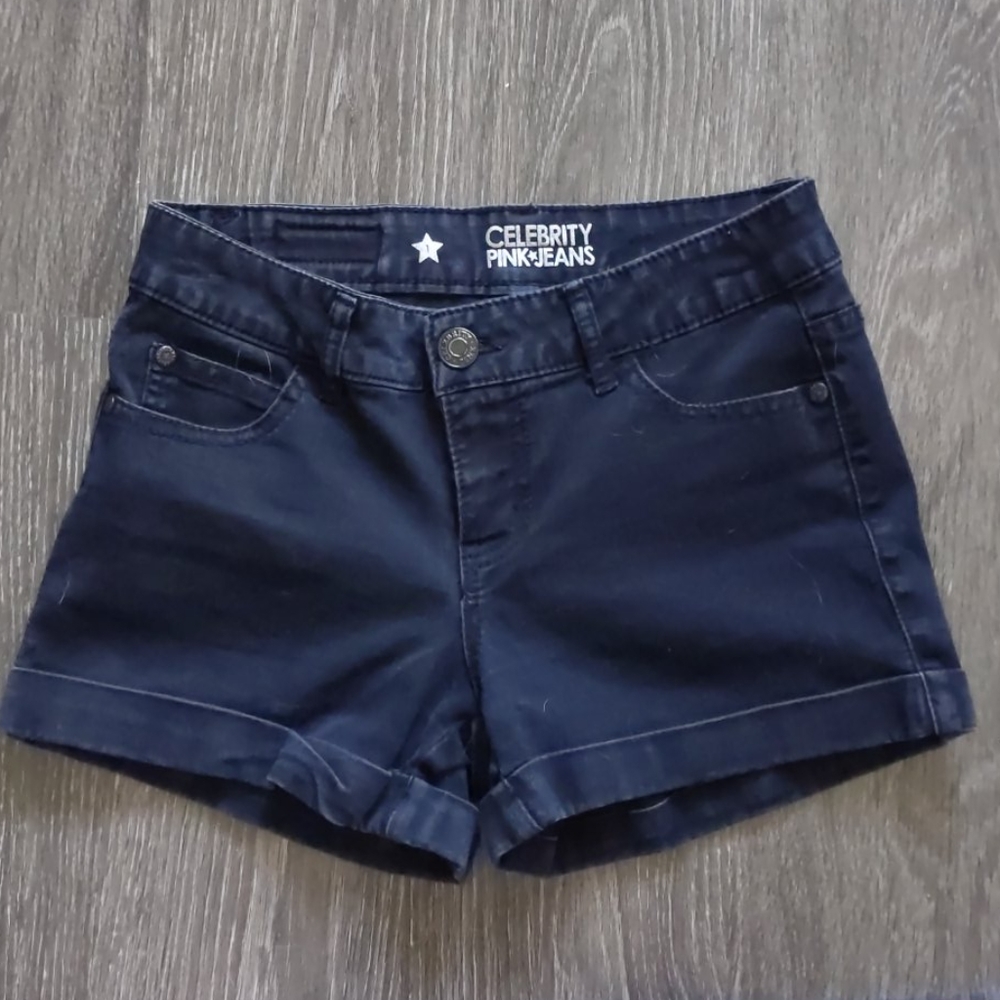 Black mid rise shorts
